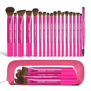 MAANGE 18pcs Makeup Brush Set with Cosmetic Bag, Contour Brush Concealer Brush Ultra Buff Brush Eyeshadow Brush Blending Brush Eyelash Brush Eyebrow Brush, Essential Beauty Tool Set, At Home Or On-The-Go, Makeup Brush Kit