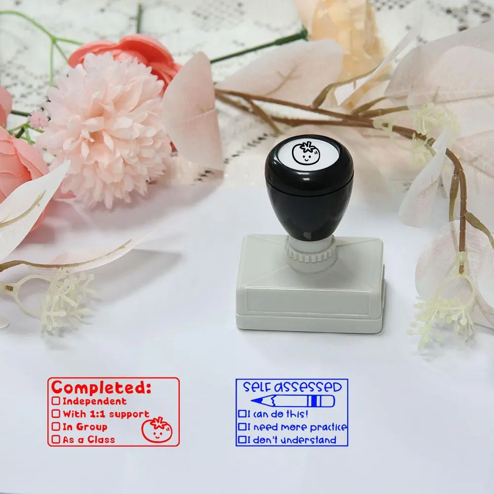 Multi-Function Teaching and Student Assessment Stamp, Book Stamps, Includes Completion Methods and Self-Assessment Options, High-Quality Material for Clear Impressions, Fun and Practical Teacher and Parent Tool
