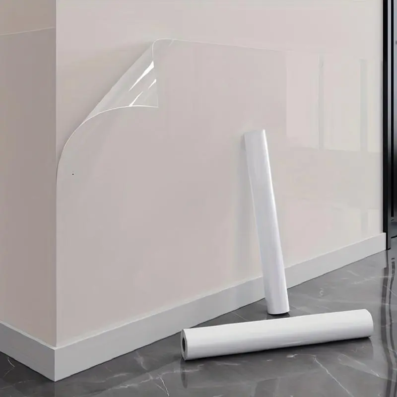 45cm Kitchen Wall Protective Film Transparent Electrostatic Adsorption Does Not Damage the Wall Waterproof PVC Wallpaper