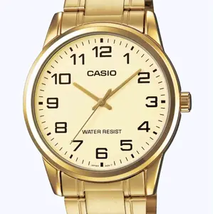 MTP-V001G-9B New Casio All gold stainless steel  elegent Men' s watch