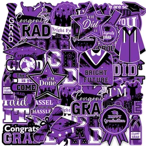 100pcs Graduation Stickers Purple 2026 Graduation Party Congrats Grad You Did It We are So Proud of You Sticker Bright Future for Scrapbooking Envelop College High School