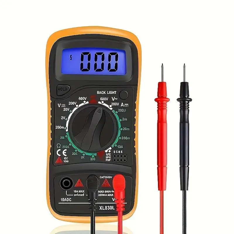 Digital Multimeter Voltmeter, AC DC Volt OHM Amp Current Meter, Multifunction Battery Tester with Backlight Test Wire, Voltage Tester with LCD Display