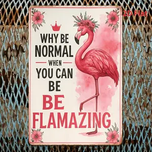 Vintage Flamingo Wall Art Sign for Home Kitchen Bar Cafe Durable Iron Hanging Decor