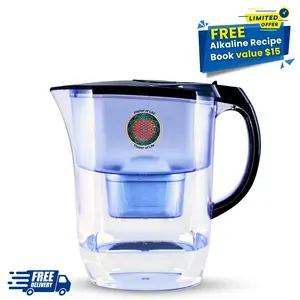 Alkaline Water PITCHER OF LIFE®  with Flower of Life - Super Alkaline Water Filter Pitcher + Free Recipe Book ($15 value) + Free Shipping