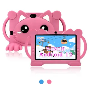 7-inch Android tablet, cute cat design toddler tablet, Multifunctional tablet, education and entertainment all-in-one, portable, suitable for multiple scenarios, with parental control feature, children's soft silicone tablet, best birthday gift
