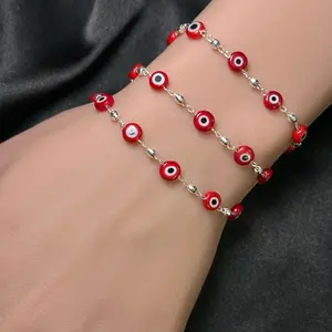 Brazalete evil eye rojo 7” 925