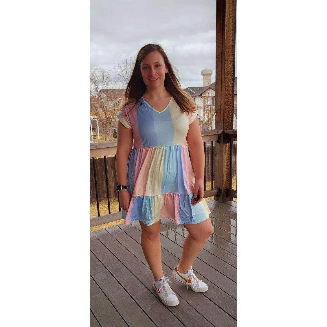 Pastel Striped Mini Dress - TikTok Shop