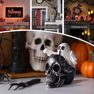 New Halloween Ghost Skeleton Cute Statue, Office Desk Home Desktop Decoration, Gift Idea, Adorable Table Ornament
