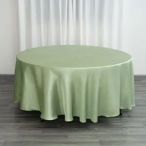 Satin Round Tablecloth 108" Sage Green - Smooth & Durable Table Cover