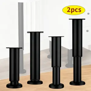 2pcs adjustable support legs, black furniture legs, extendable table support columns, used for furniture tables, cabinets, bed frames ﻿