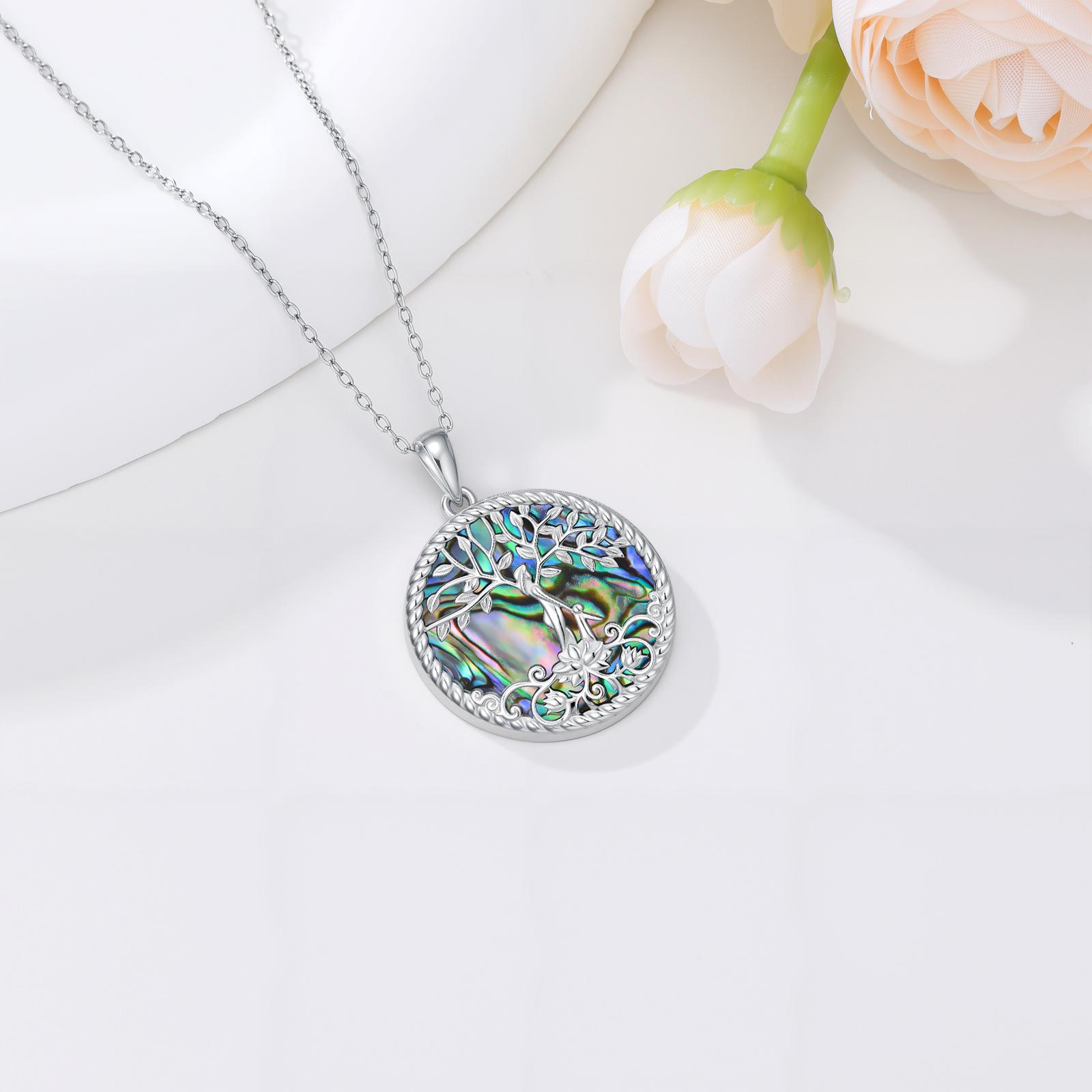 MEIDERBO Dream Chaser Tree of Life Lotus Mother Daughter Necklace 925 Sterling Silver White Gold Plated Mothers Day Gift for Mom 18+2 Inch Adjustable
