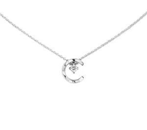 Pre-owned CHANEL COCO crush necklace，Quilted motif, 18K white gold, dia，2026 full set