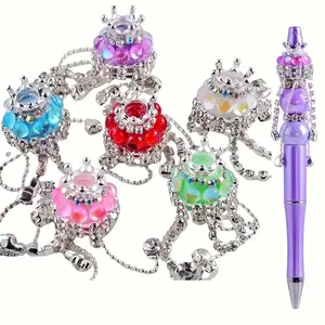 8 PCS Focus Beads, Used for Pens, Fancy Sparkling Crown Pen Focus Beads, Suitable for DIY Jewelry, Bracelet Beads, Necklaces, And Bead Pen Craft Projects, Jewelry Making Beads Charm, Christmas Beads, Handmade Bracelets, Necklace Crafting, Decorative Beads