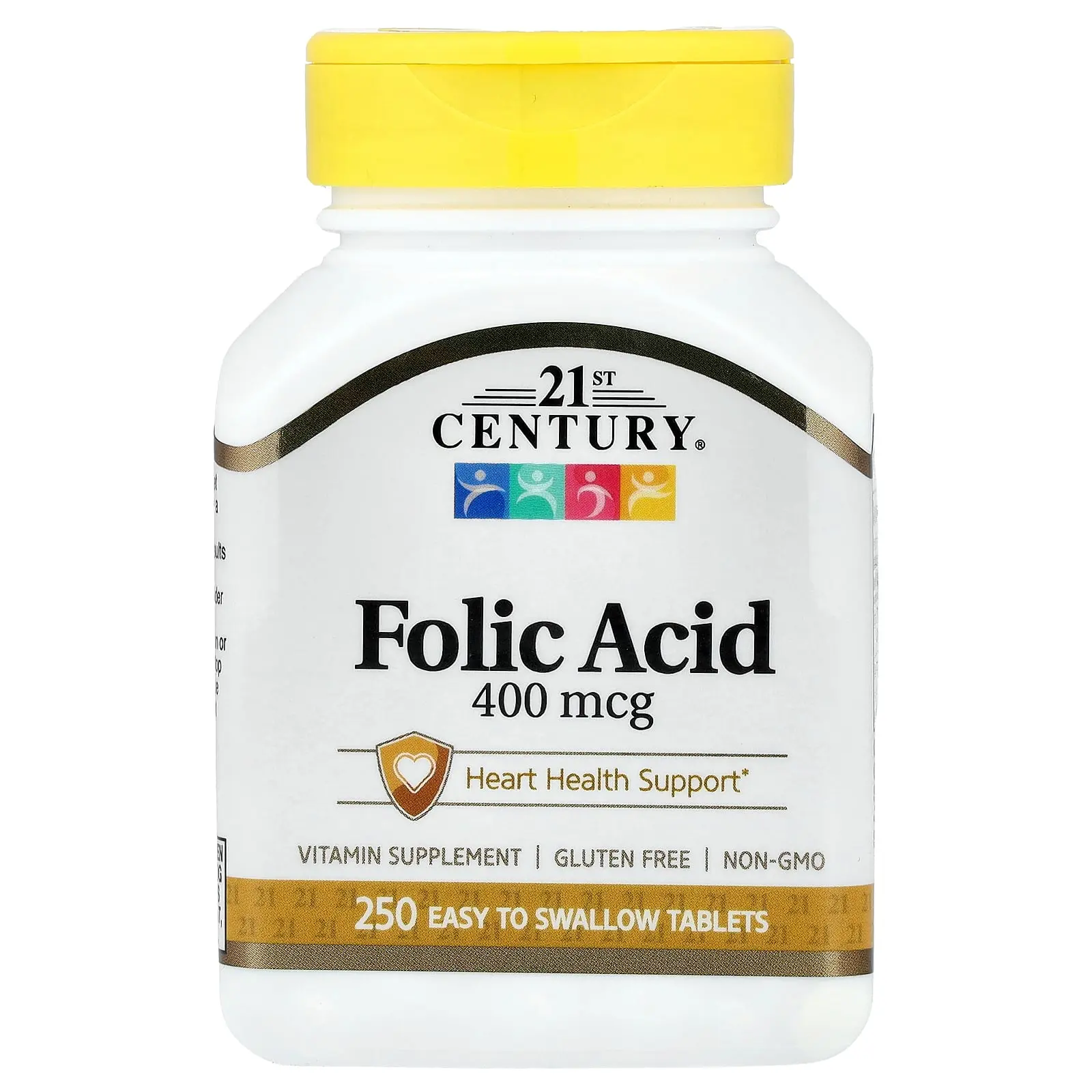 21st Century Folic Acid, 400 mcg, 250 Easy to Swallow Tablets