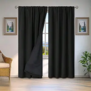 2pcs Modern European Minimalist Light Luxury 100% Blackout Curtains, Perfect for Living Room Bedroom Balcony Floor-to-ceiling Windows, Home Decoration Curtain