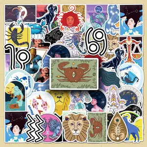 Constellation Pattern Sticker, 50pcs/set Creative Self Adhesive DIY Decorative Stickers, DIY Decals for Scrapbooking, Journaling, Gift Wrapping