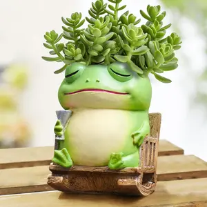 Frog  Pots Indoor, Cute Small Succulent Pots with Drainage Hole, Rocking Chair Planters for Outdoor Indoor ,  Flower Pot for String of ,  Ideas for Mother