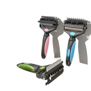 Multi-functional 3 in 1 Pet Comb for Cats and Dogs Feral Pet Grooming Deshedding Dematting Tool Removes Loose Hair Efficiently Pet Supplies