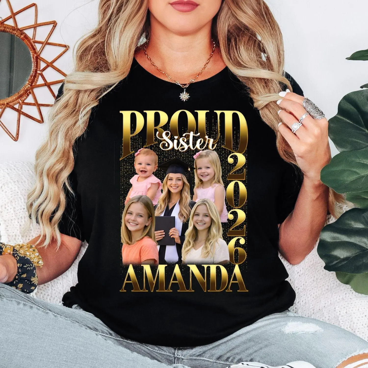 Bootleg Graduation Shirt 2026, Custom Photo Collage Shirt, Retro Rap Style Graduation T-Shirt, Proud Family Graduation Gift, Grad Shirt(