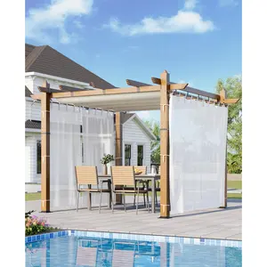 10x10FT Modern Aluminum Pergola Patio Gazebo  with Retractable Canopy & Side Mesh for Backyard, Deck, Garden, Porch, UV Protection, Mosquito Netting