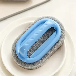 Multi-Functional Kitchen Cleaning Brush with Handle, Sponge Scrubber for Bathroom Sink, Stove Top, Bathtub, Home Cleaning Tools