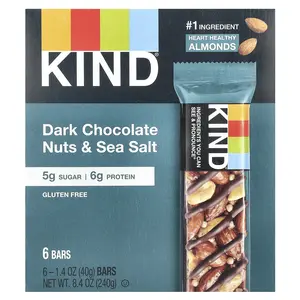 KIND Bars Protein Bars, Dark Chocolate Nuts & Sea Salt, 6 Bars, 1.4 oz (40 g) Each