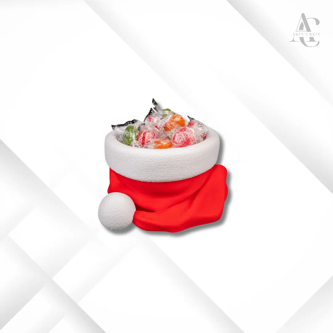 Santa’s Snack Bow  Christmas Tabletop Candy Holder  Festive Holiday Decor