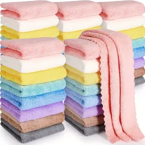 20pcs Soft & Absorbent Solid Color Washcloths - Gentle on Skin, Quick-Drying, Compact Square Towels for Home Bathroom, Bathroom Essentials, 9.8*9.8in