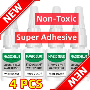 4PCS Non-Toxic Magic Glue Shose Adhesive Welding High-Strength Adhesive Super Adhesive Gel, Strong & Instant Bond -Magic, Super, Shoe, Wood, Clear, Metal, Nail, Fabric, Plastic Glue The Multipurpose Super Glue for All Your Needs