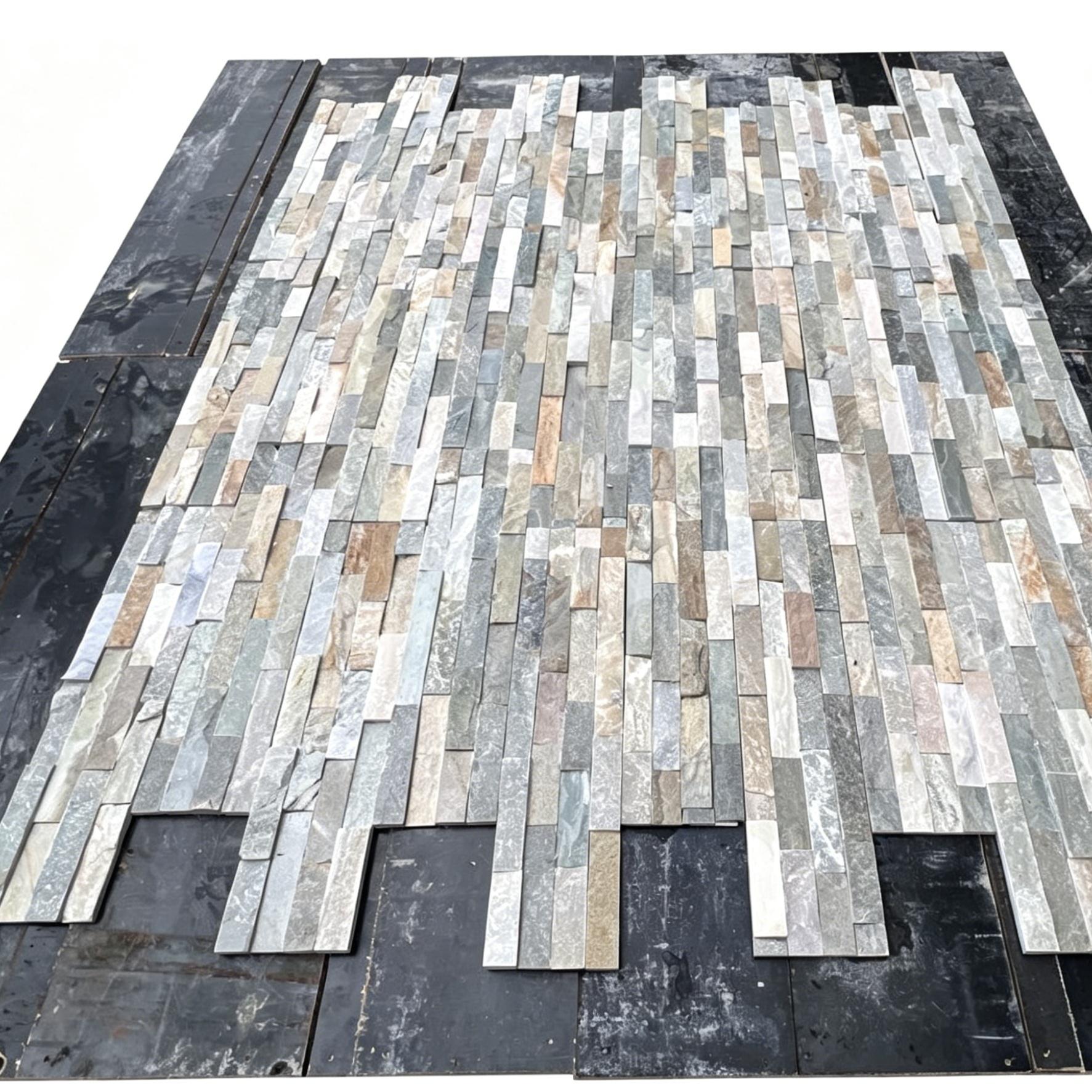 Natural multicolored Chinese slate quartz cultural stone—single slab for stacked wall cladding