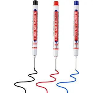 Multi-purpose Deep Hole Marker Pens Long Deep Nib Markers 20mm Long  Drill Markers Colorful  Carpenter Pens Permanent Markers for Builders Construction Bathroom Woodworking (3)