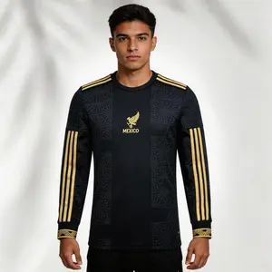 2025 Home Black Long Sleeve Soccer Jersey