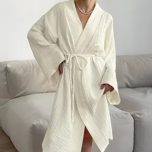 Soft and Cozy Womenswear Gowns for Ultimate Comfort Long Sleeve Vneck Nightwear Loungewear Homewear Robe Homewear