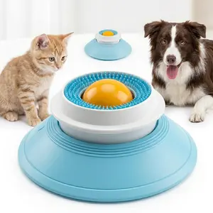 Rotating Pet Lick Bowl Slow Feeder - Puzzle Anxiety Aid with Stress Relief, Washable Interactive Dog Training Toy, Mental Stimulation Feeding Accessory