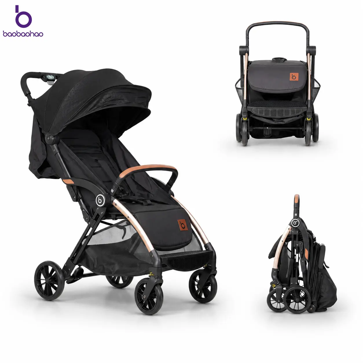 baobaohao BA1 Lightweight Polyester Adjustable Stroller for Infants & Toddlers, Featuring a Portable 1-Hand Fold for Travel, Smooth Ride & Multi-Position Recline, Travel Toddler Stroller, Lightweight Infant Stroller