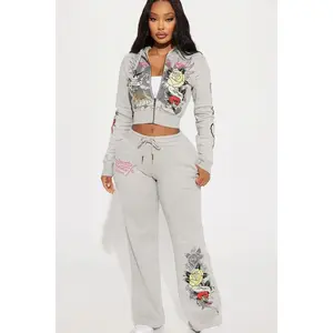 Ed Hardy Rose And Sword Sweatpant - Heather Grey G