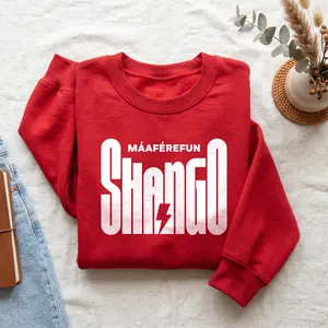 Shango Sweatshirt – Maaferefun Shango Orisha Crewneck | Afro-Cuban Spiritual Streetwear, Yoruba Pride Gift, Santeria Sweater