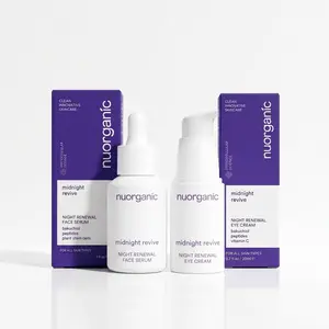nuorganic Midnight Revive Bakuchiol Bundle, Bakuchiol Serum For Exfoliation and Sensitive Skin, Skin Renewal, Alternative to Retinol, Includes Aloe, Hyaluronic Acid Bakuchiol & bakuchiol Eye Cream for Dark Circles and Puffy Under Eyes.
