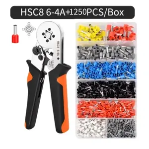 Tubular Terminal Crimping Plier Boxed VE Series Insulated Terminal Crimping Sleeve Terminal Cable Wire Connector Electrical Kit