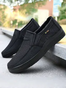 Men's Comfortable Casual Canvas Shoes Soft Sole Non-Fatigue Slip-On Dad Shoes Breathable Board Shoes Walking Shoes Sports Shoes