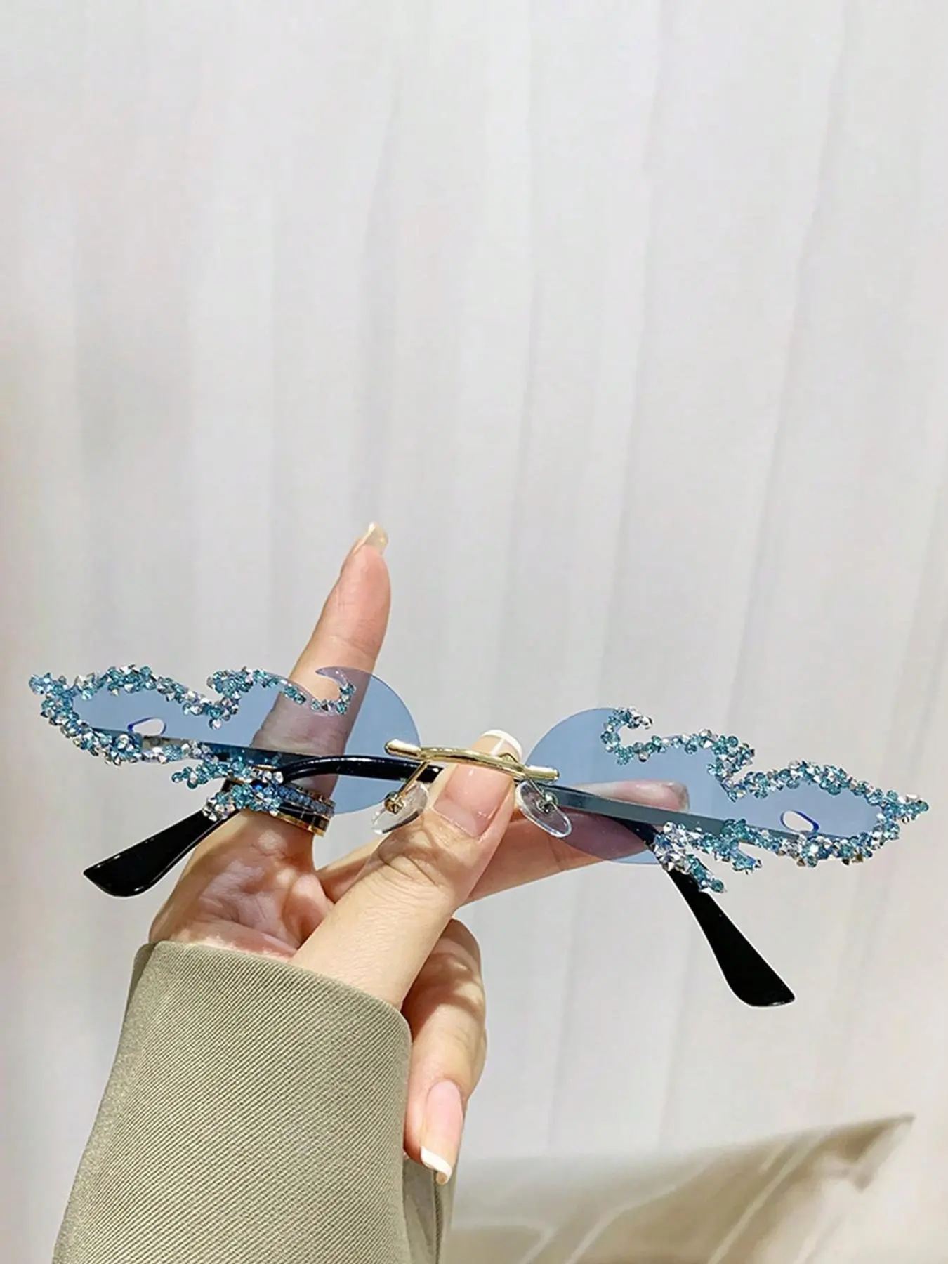 Fashionable Flame Shaped Design Sunglasses, Trendy Casual Sunglasses for Women & Girls, Fashion Accessories for Outdoor Activities, Street Style Shades