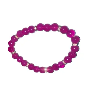Pink bracelet with clear charms