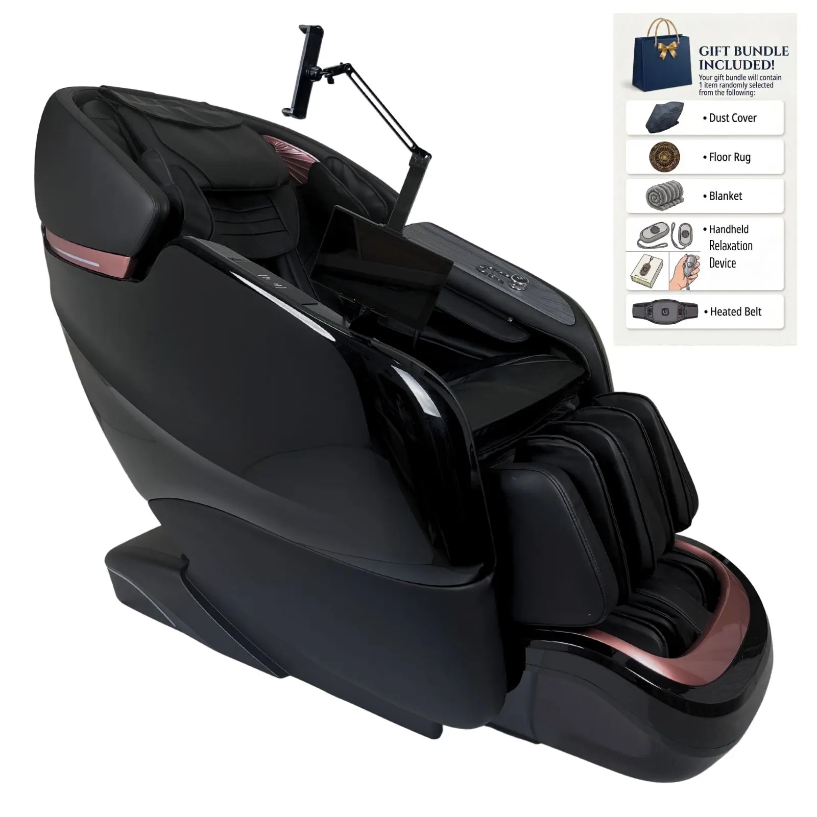 3xrelax BV-1 Shiatsu Zero Gravity Massage Chair with Bluetooth,  Thai Massage mode, Heating,  S & L shaped Track, Voice Control & Remote Control, Phone Holder, Remote Phone Controller, 2026 New, White/Black
