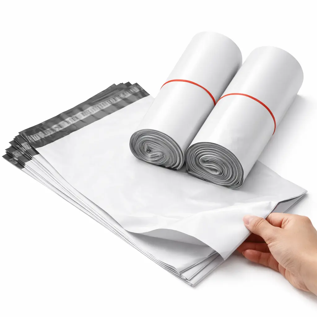 Poly Mailer Bags – 10x13 in – 300 PCS – White Gray 2 Mil Shipping Envelopes