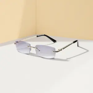 1-Pair Men’s Square Semi-Rimless Anti-Blue Light Glasses – Lightweight Simple Design, Ideal for Daily & Work Wear lady baggy cardigan perfect holiday party favor thick plush green candlestick easy cut wooden peanut  chain jacquard design Free Standing Pum