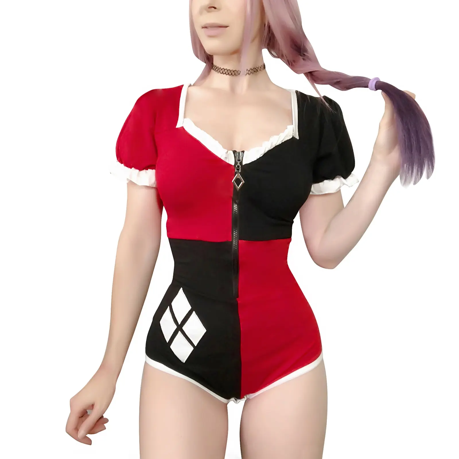 Women's Cotton Romper Adult Cosplay Costume Onesie Pajamas Bodysuit - Mad Love Onesie