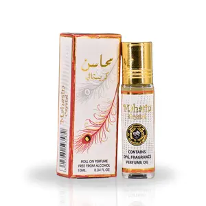 Mahasin Crystal Roll-On Perfume Oil - CPO 10ML (0.34OZ) by Ard Al Zaafaran | Long Lasting, Miniature Perfume Oil For Men & Women.