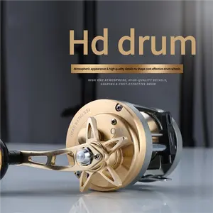 Haibao All-Metal Baitcast Reel HD Drum Saltwater Proof Long Cast for Bass Inshore Fishing Heavy Duty Max Drag Loudest Ding Fishing Rod