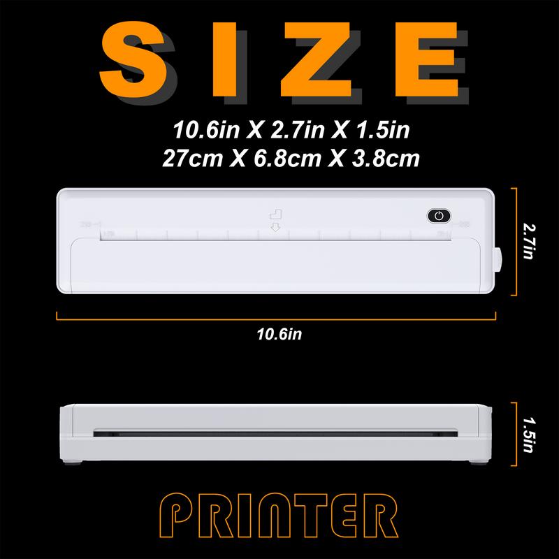 Portable A4 Thermal Printer Wireless Connectivity Rechargeable for A4 A5 A6 Size Paper & Label Paper Ideal for Work Travel Home Portable A4 Thermal Printer Wireless Connectivity Rechargeable for A4 A5 A6 Size Paper & Label Paper Ideal for Work Travel Home