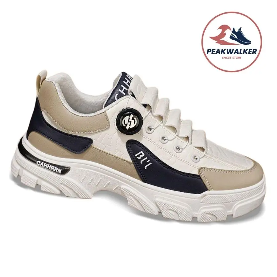 Stylish Men’s Chunky Dial Sneakers, Slip-Resistant Casual Walking Shoes, Easy-On Comfort Trainers for Everyday and Outdoor Use